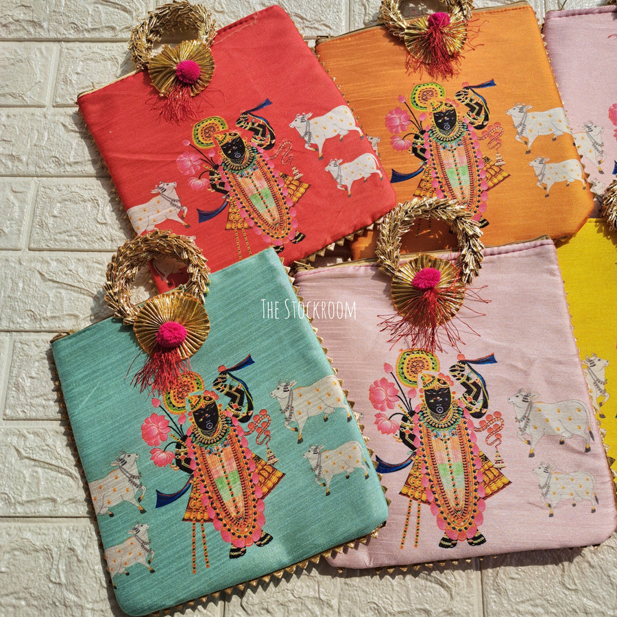 Pichwai Shrinathji Cow Giveaway Bags- Set Of 10