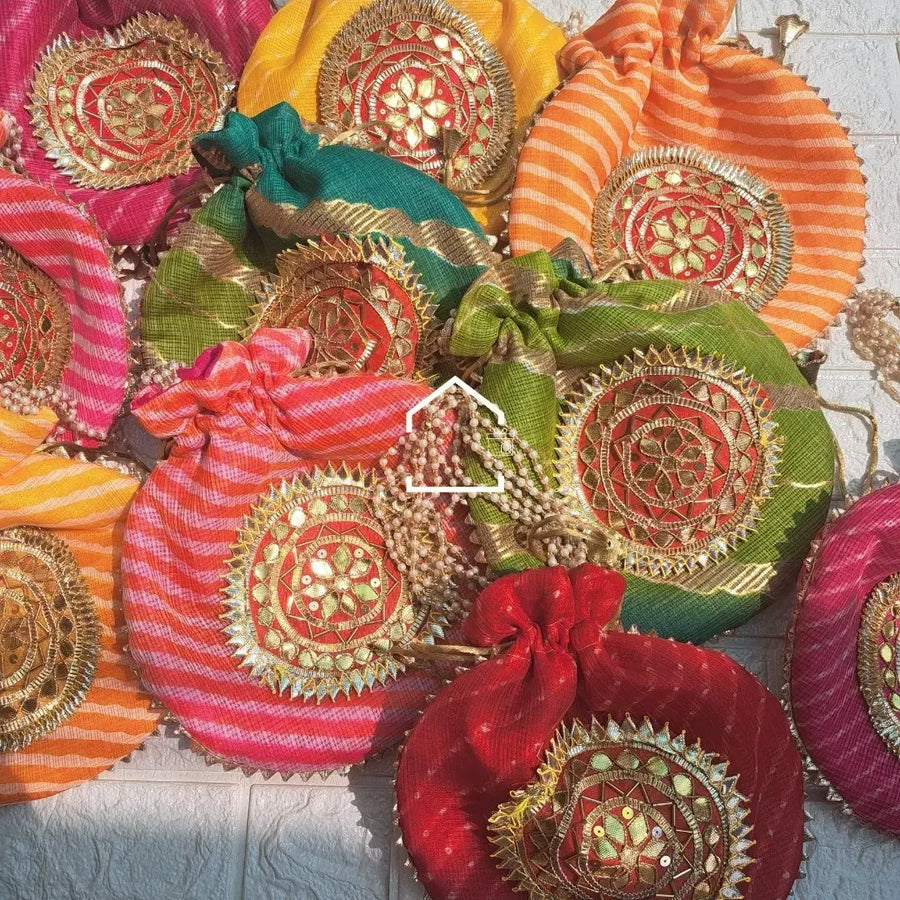 Lehariya Gota Royale Giveaway Potli- Set Of 10