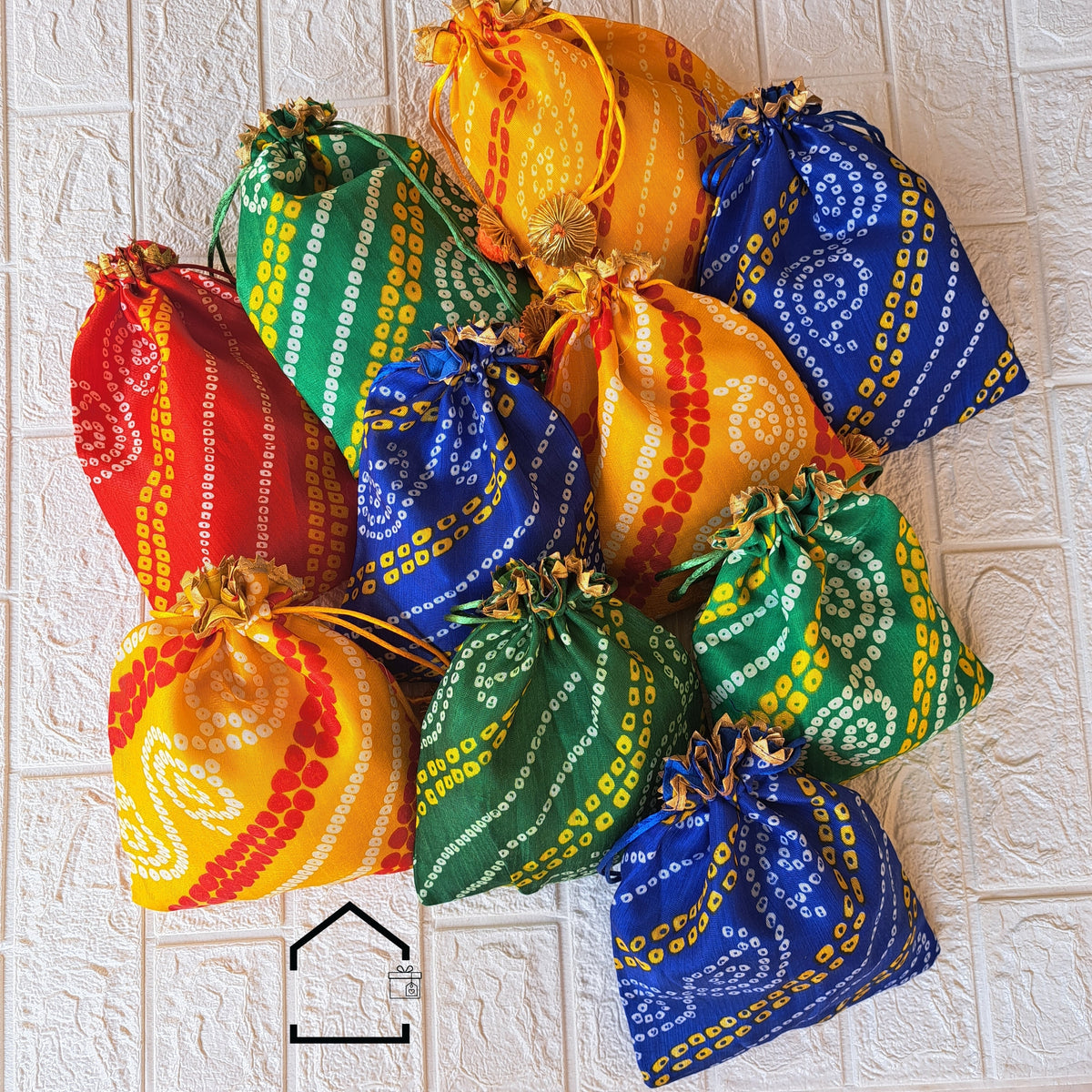Kesari Bandhej Keri Potli - Set Of 10