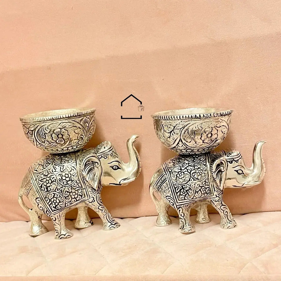 Luxury German Silver Elephant Dry Fruit Bowl