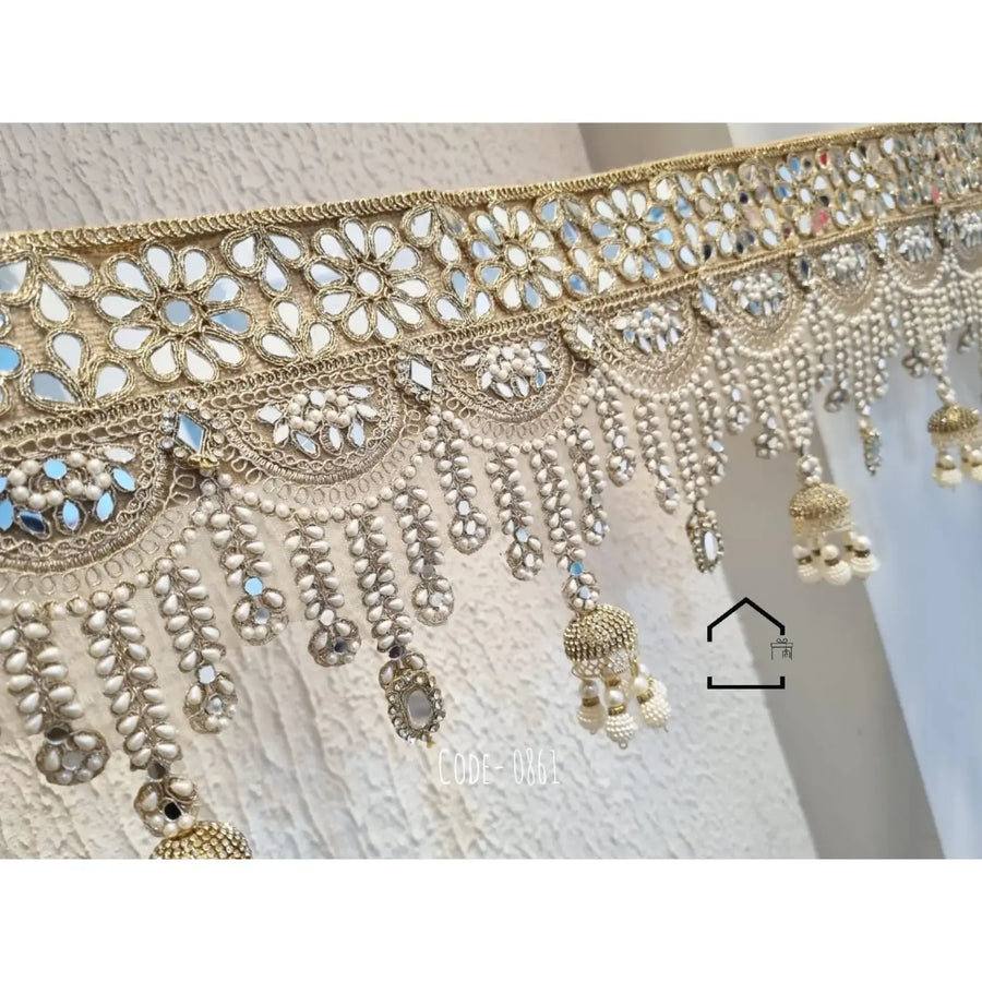 Golden Mirror Work Lace Toran Door Hanging