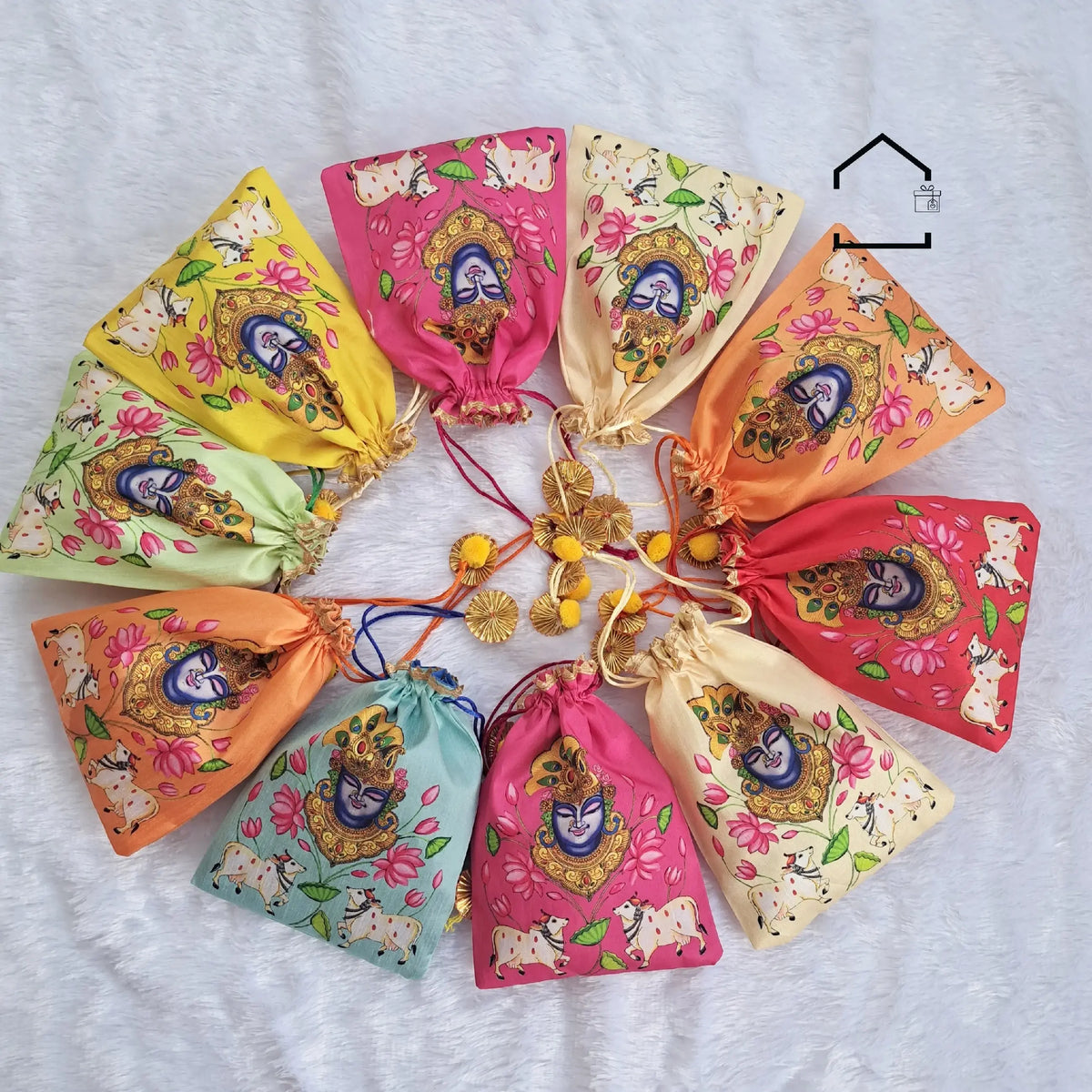 Shrinathji Kamal Gau Giveaway Potli - Set Of 10