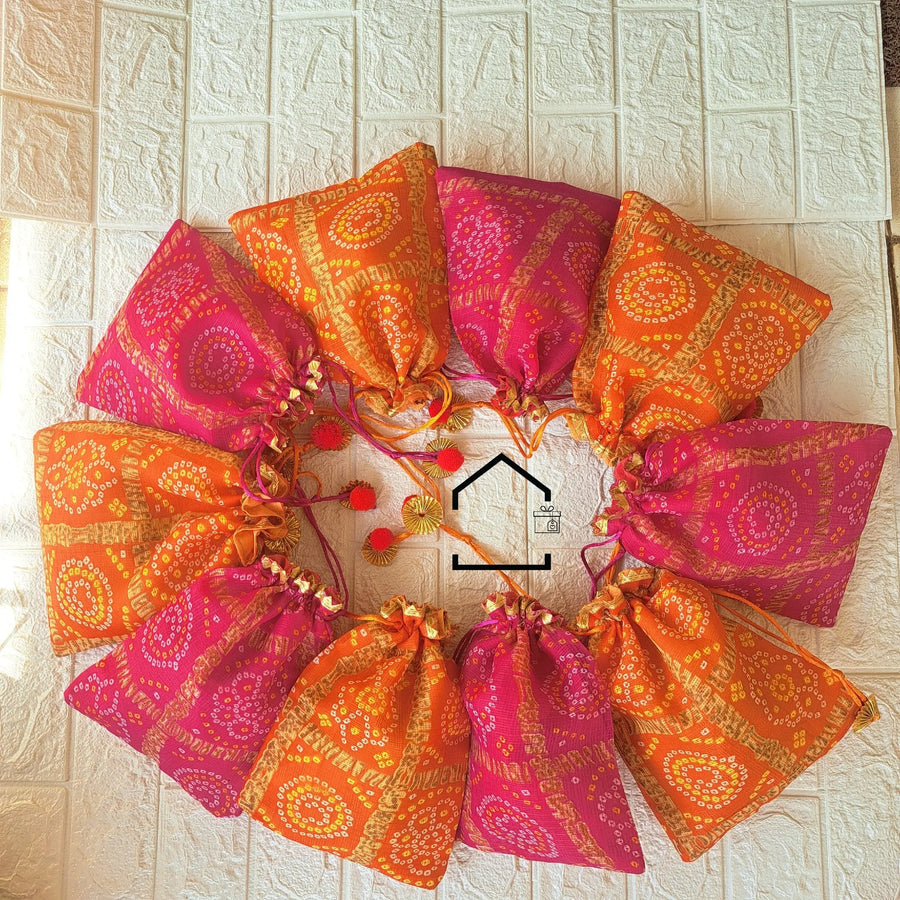 RangLeher Bandhej giveaway Potli - Set Of 10