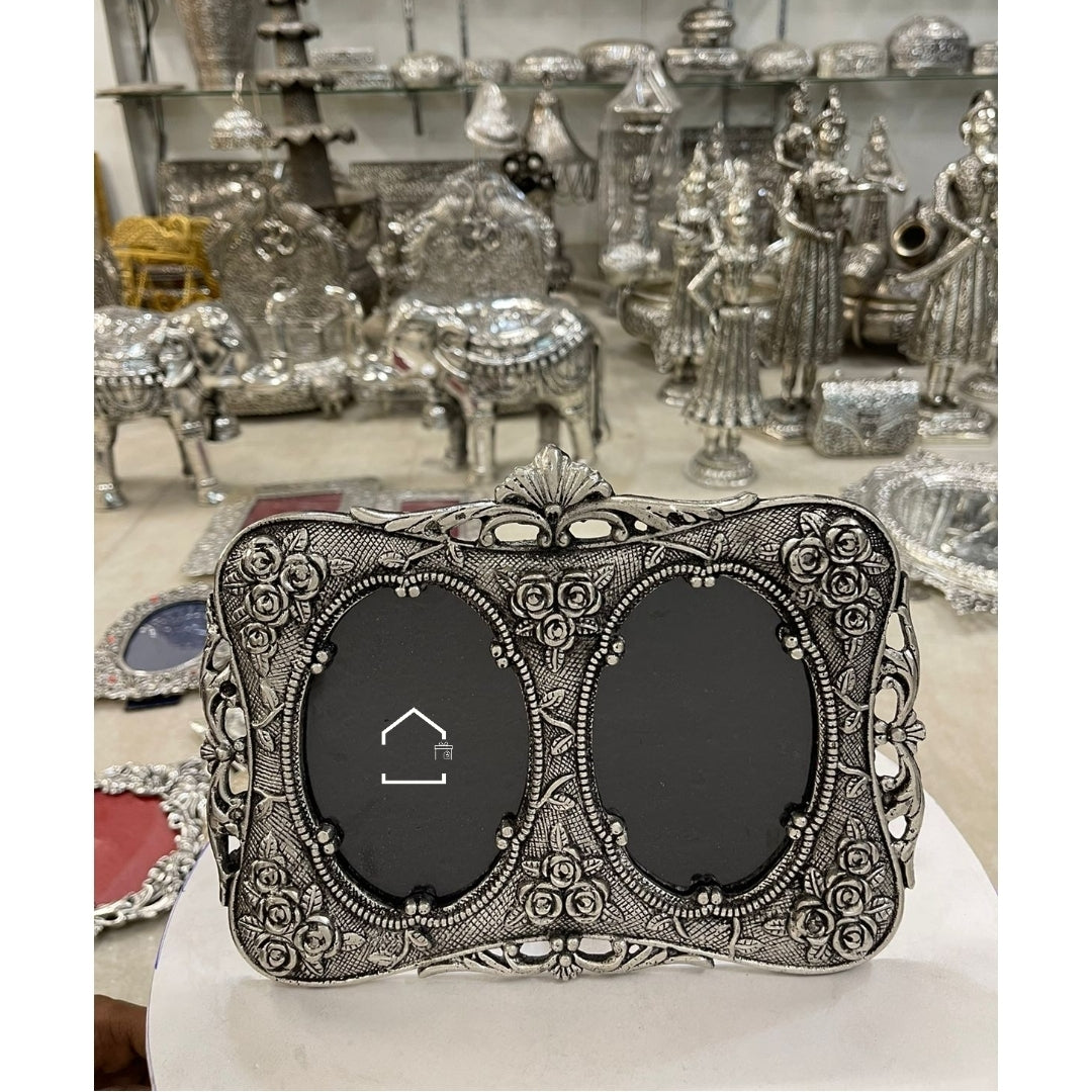 Royal Dual Rose Silver Photo Frame