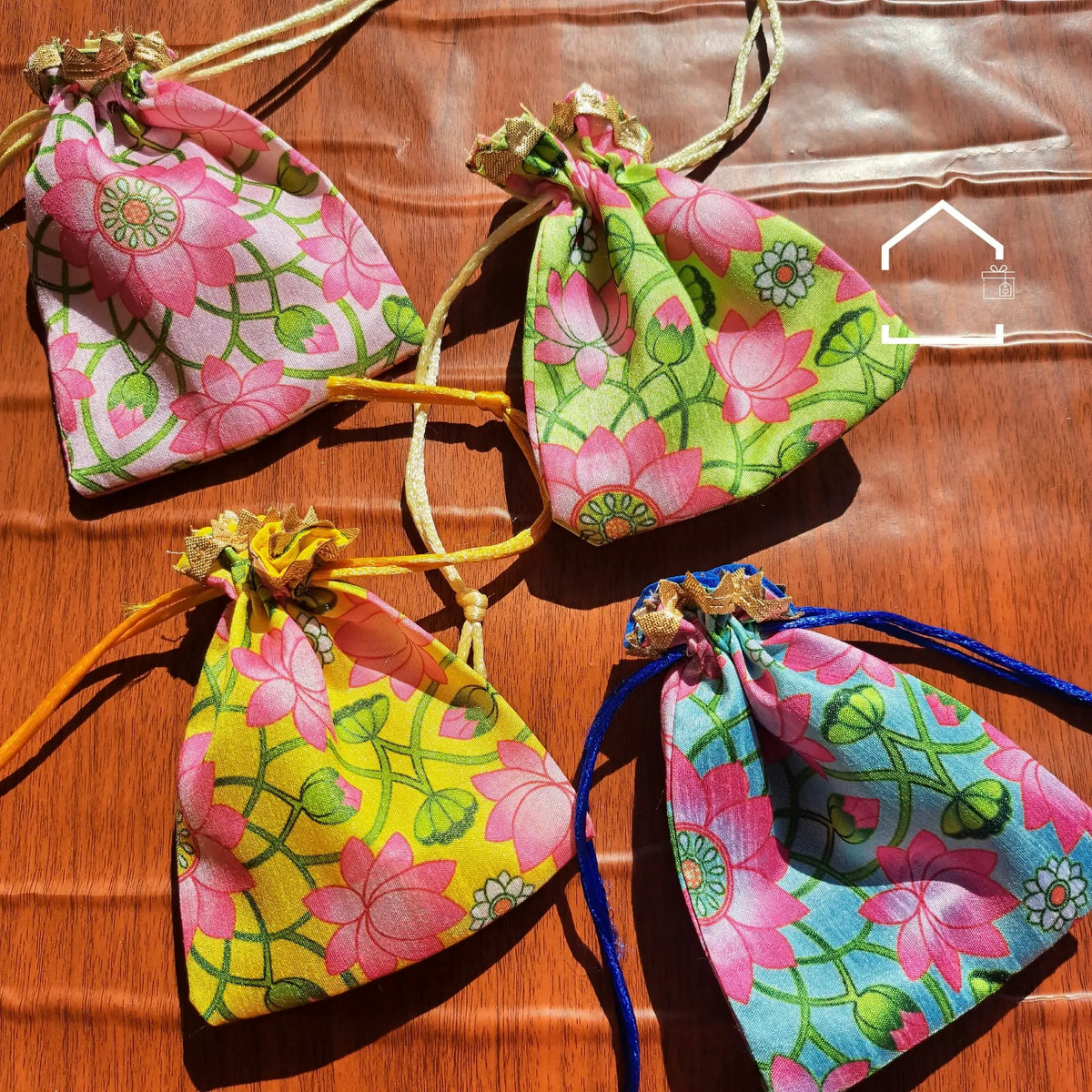 Royal Pichwai Floral Coin Potli - Set Of 30