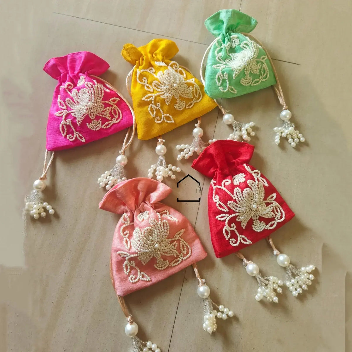 Royal Silk Moti Coin Pouch | Luxury Gift Pouch
