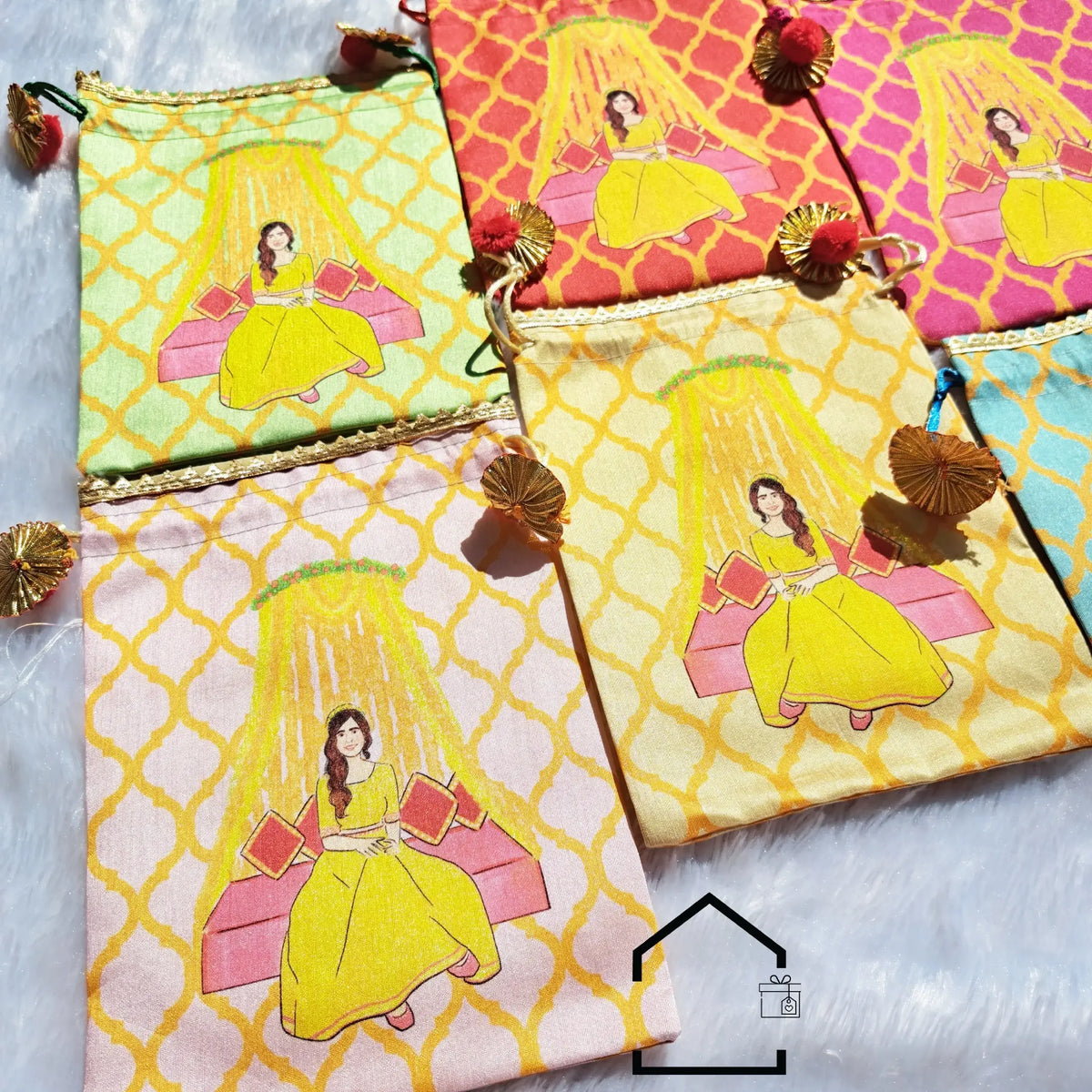 Luxury Haldi Mehandi Giveaway Potli (Set of 10)