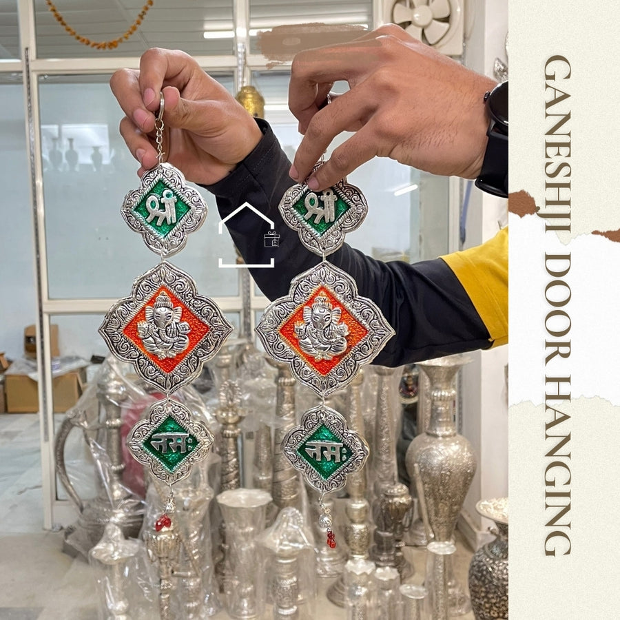 Divine Ganesh Kite Bell Hanging Pair for Entrance