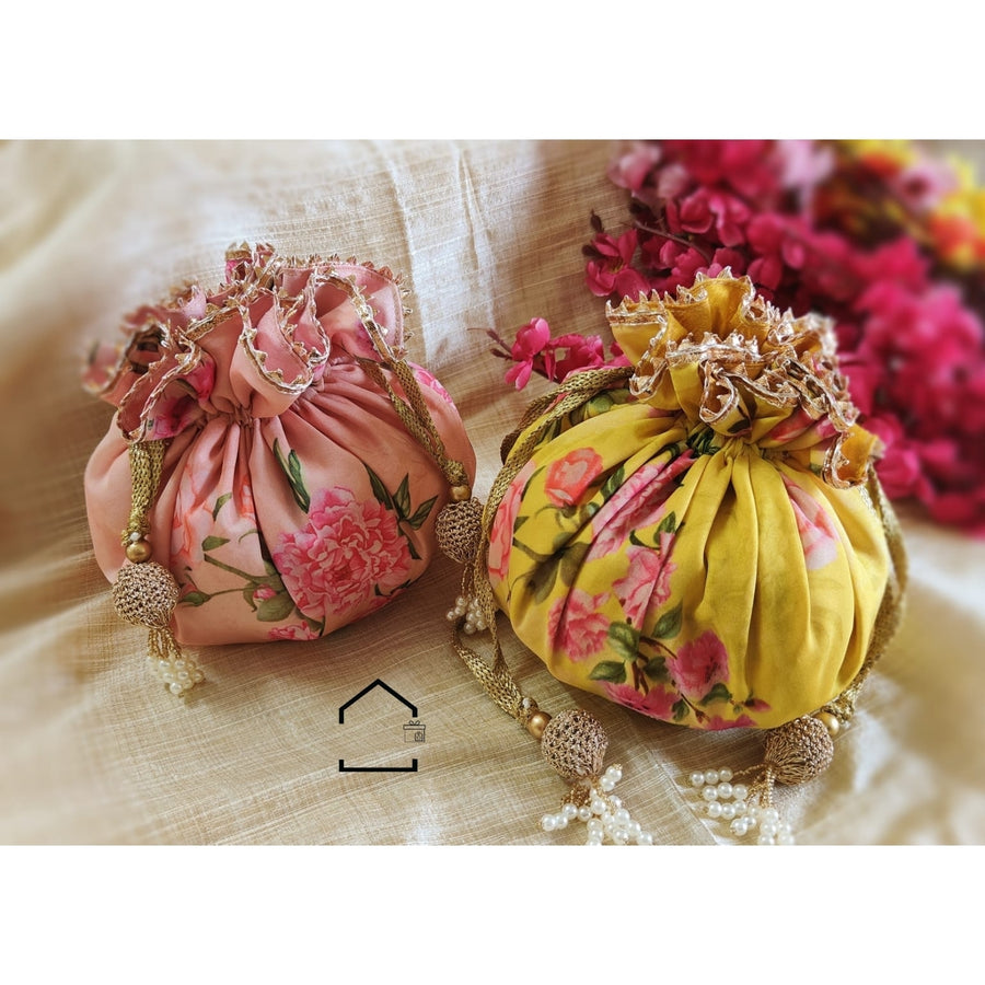 Pastel Bloom Organza Matka Potli