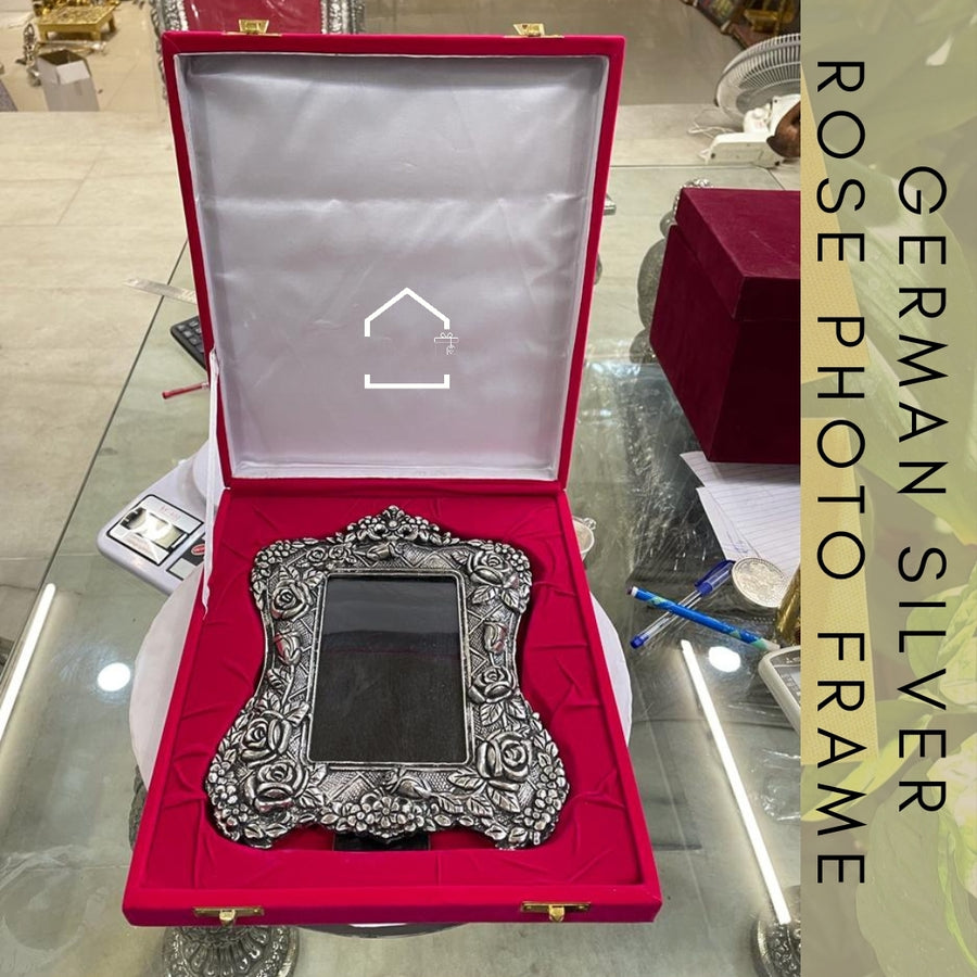 Royal German Silver Rose Photo Frame 📸