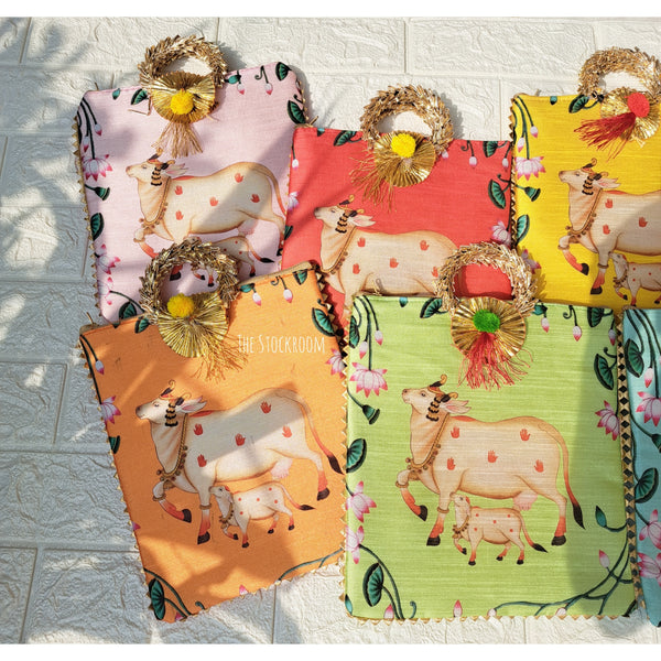 Vrindavan Dual Cow Heritag Giveaway Bags - Set Of 10