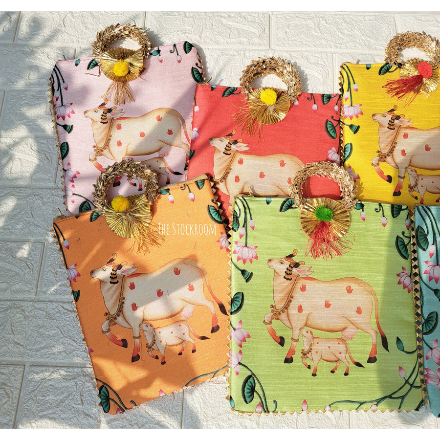 Vrindavan Dual Cow Heritag Giveaway Bags - Set Of 10