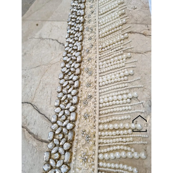 Royal Stone & Pearl Embroidered Toran Hanging Set