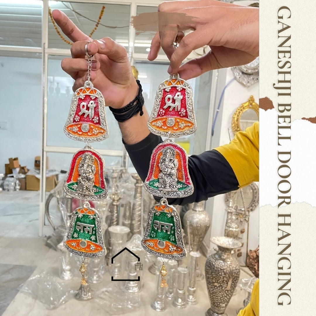 Divine Ganesh Bell Hanging Pair for Home Entrance