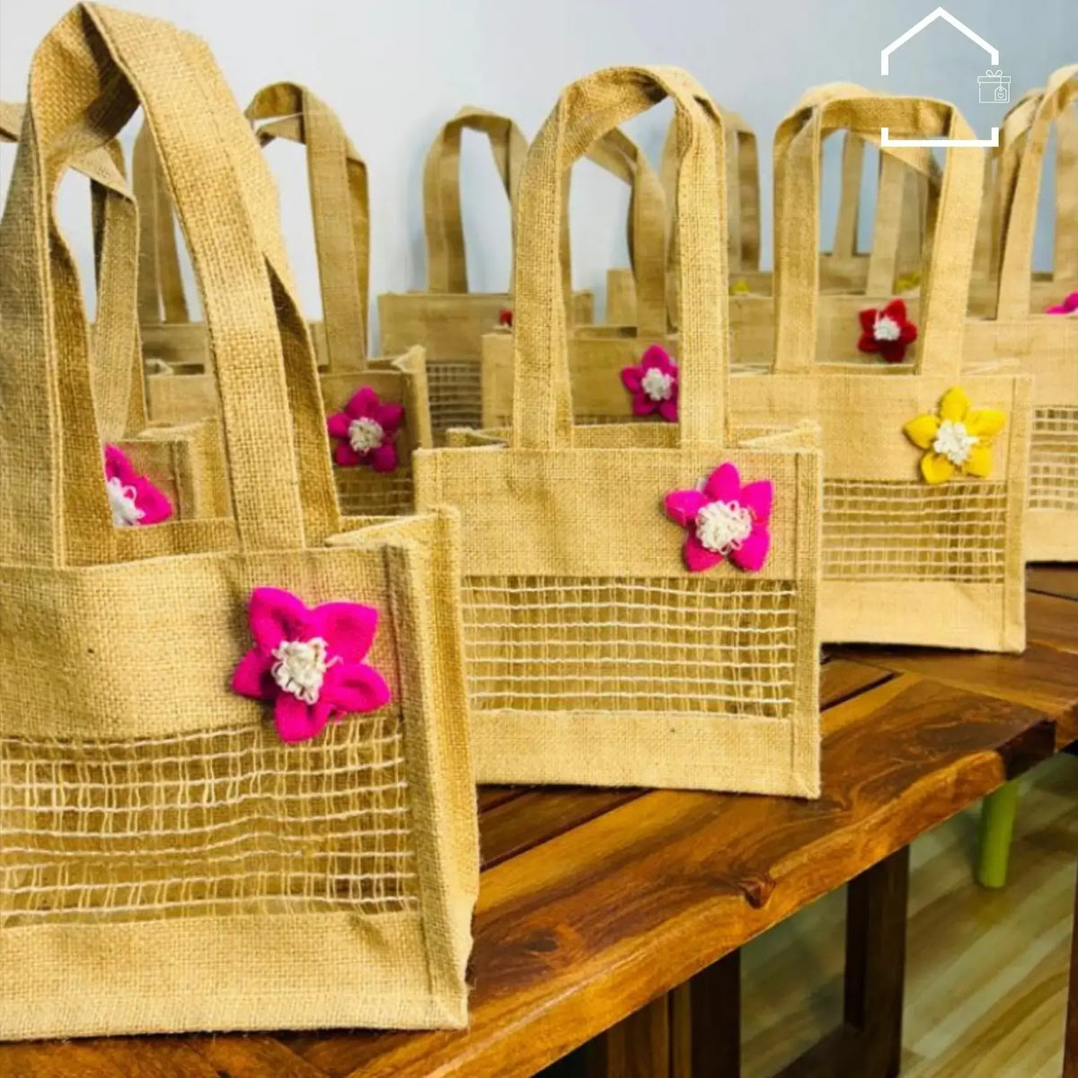 Flower Net Jute Giveaway Bags