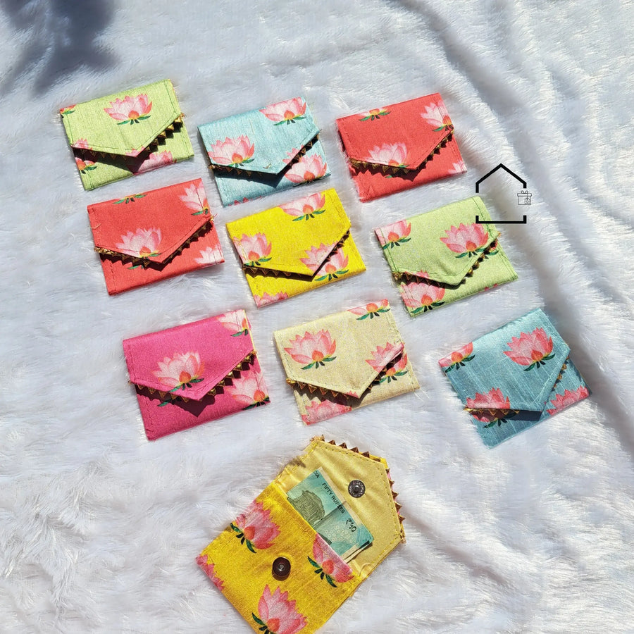 Padma Pichwai Lotus Coin Pouch Collection - Set Of 20