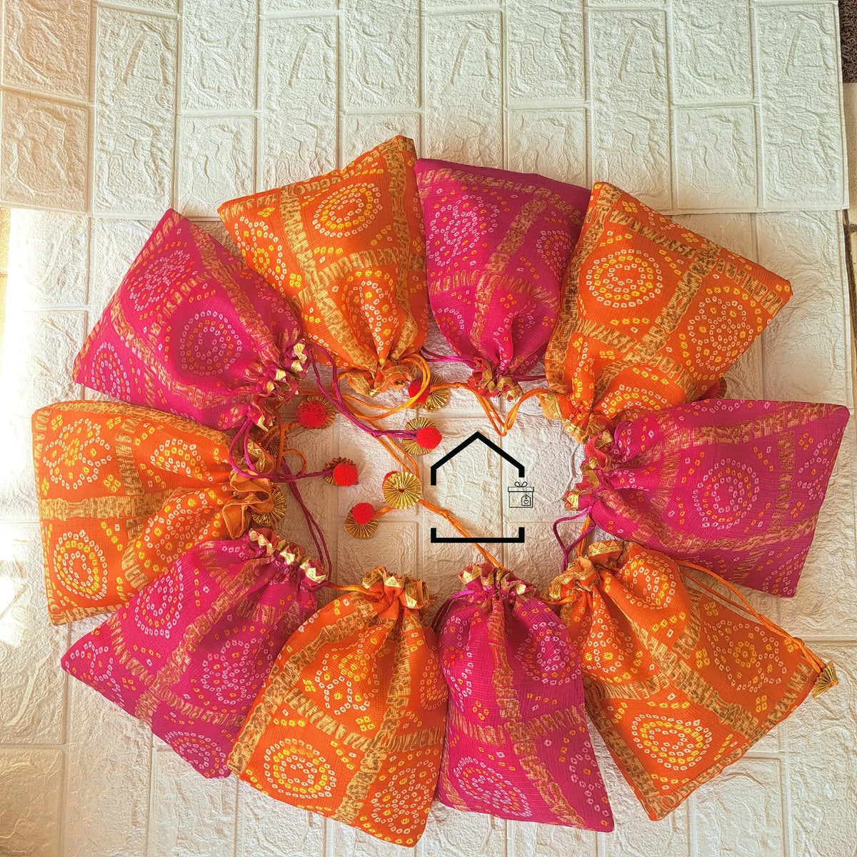 RangLeher Bandhej giveaway Potli - Set Of 10