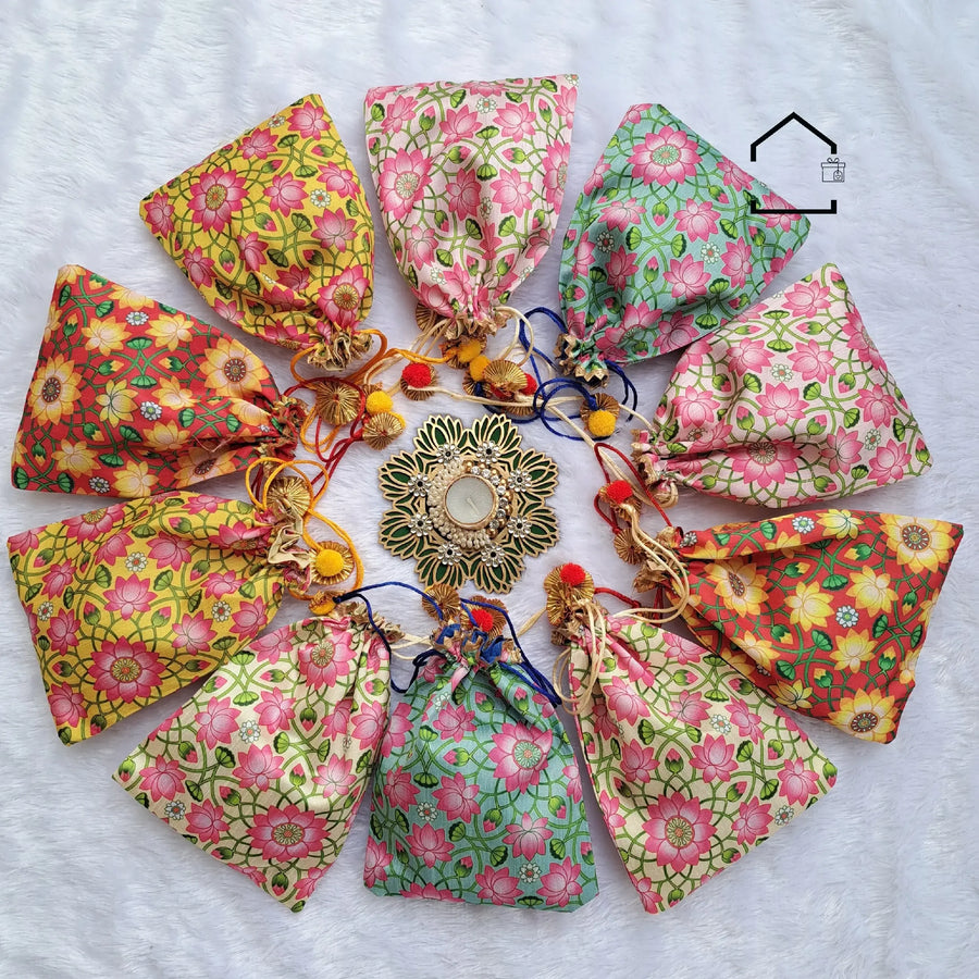 Gulbahar Floral Heritage Potli - Set Of 10