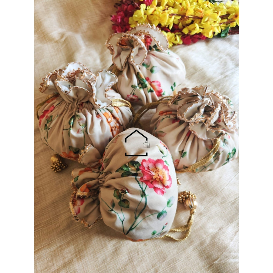 Ivory Luxe Crepe Satin Matka Potli