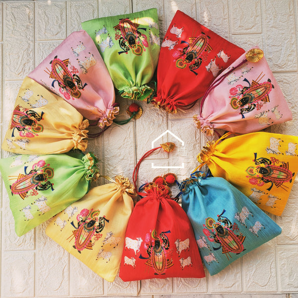 Shrinathji Pichwai Gau Seva Giveaway Potli - Set Of 10