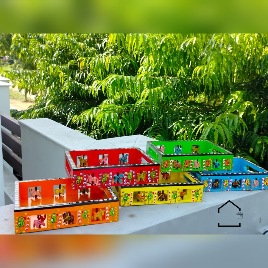 Handpainted Wooden Serving Tray – Medium