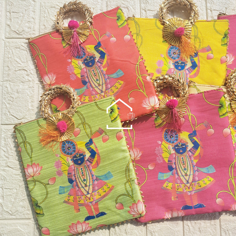 Shrinathji Lotus Heritage Giveaway Bags- Set Of 10