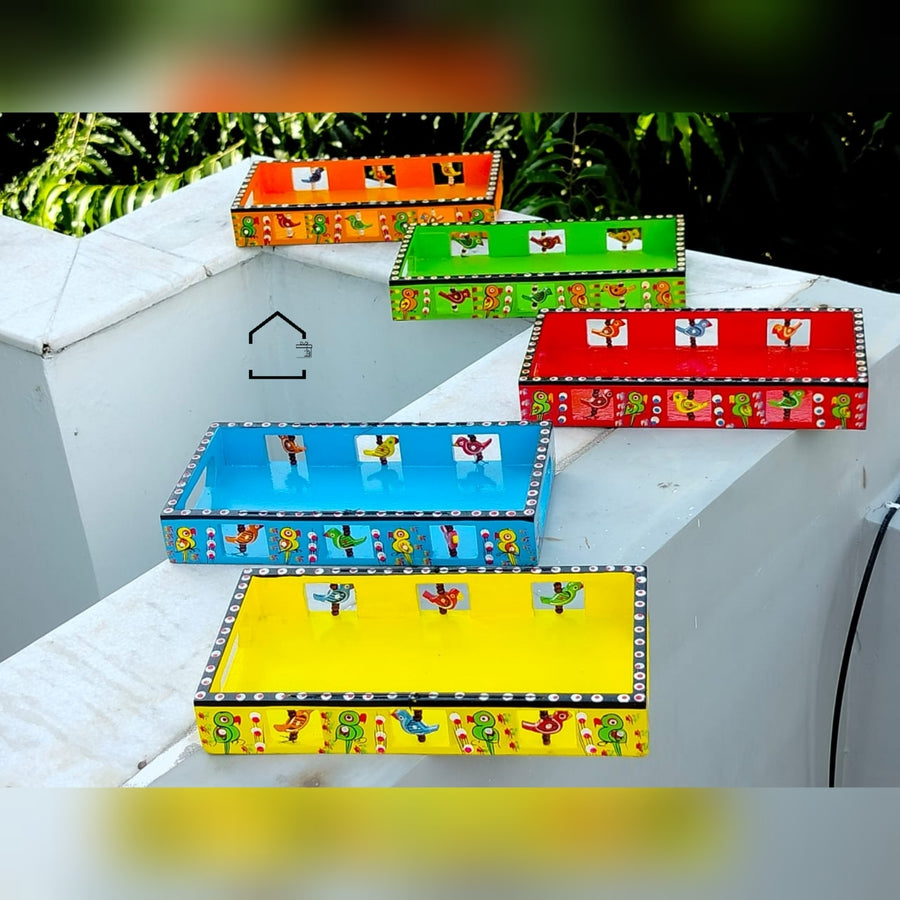 Handpainted Wooden Serving Tray – Small