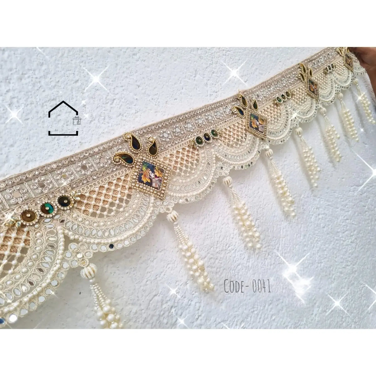 Radha Krishna Mirror Work Toran & Door Hanging