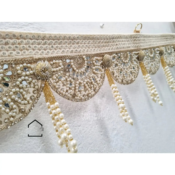 Luxury Half Oval Mirror Work Toran