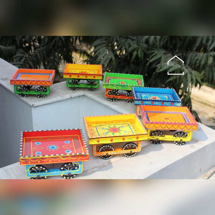 Handpainted Indian Thela Cart Planter & Home Décor