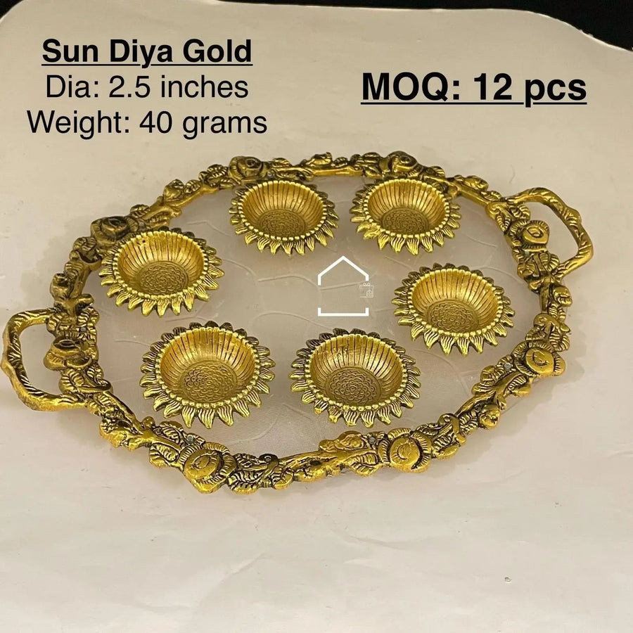 Royal Surya Gold Diya Set of 12
